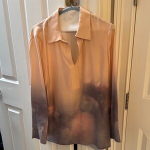 Elegant Pink and Purple Ombre Lafayette, 148 Long Sleeve Blouse
